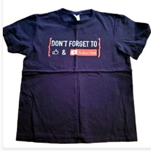 Port & Company Don't forget & Subscribe Black Tshirt Youth L 11/12 NWOT